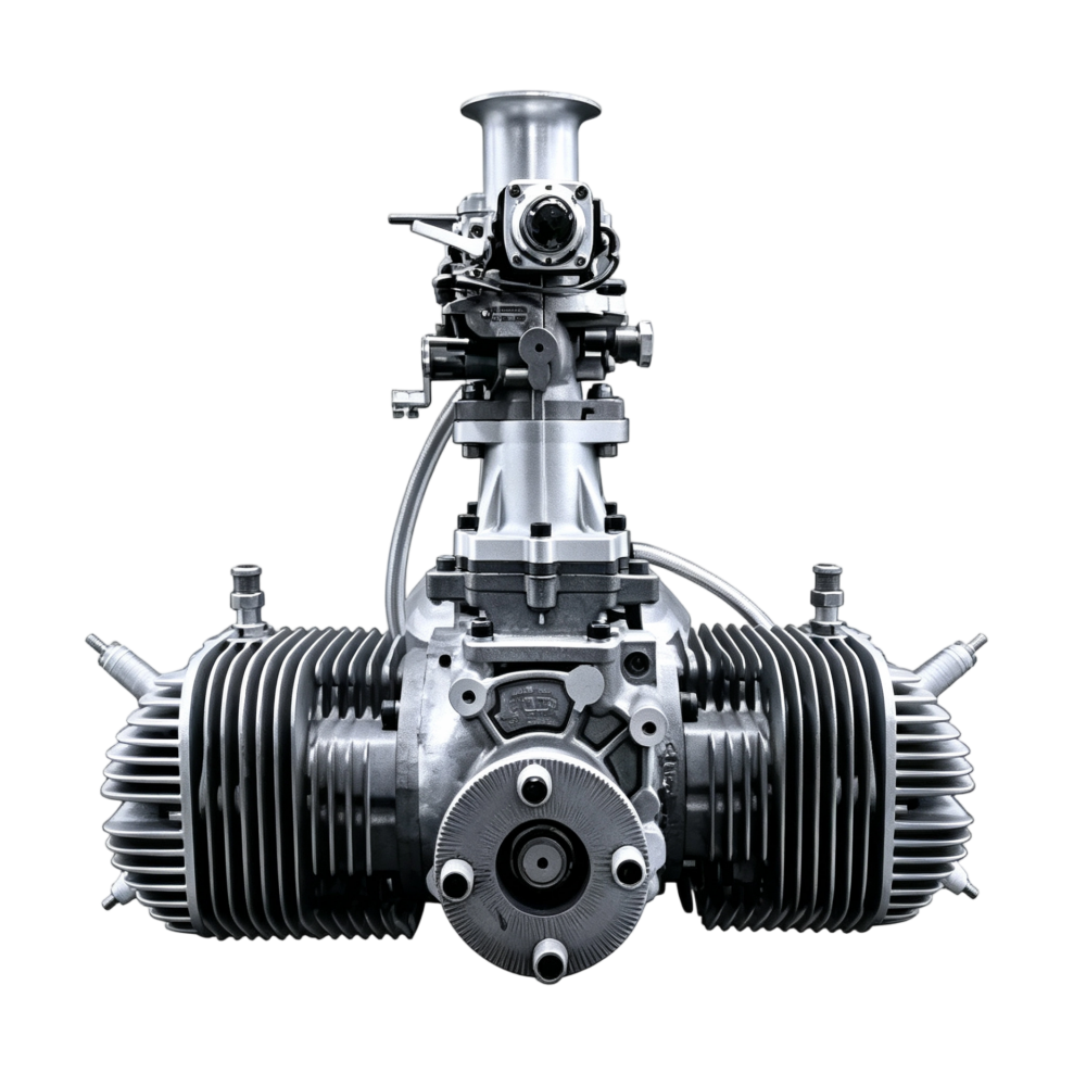 350cc 22KW Two-Cylinder Two-Stroke Carburetor Gasoline UAV Engine | Air-Cooled Aluminum Drone Power Plant For VTOL Fixed Wing Multirotor RC Aircraft