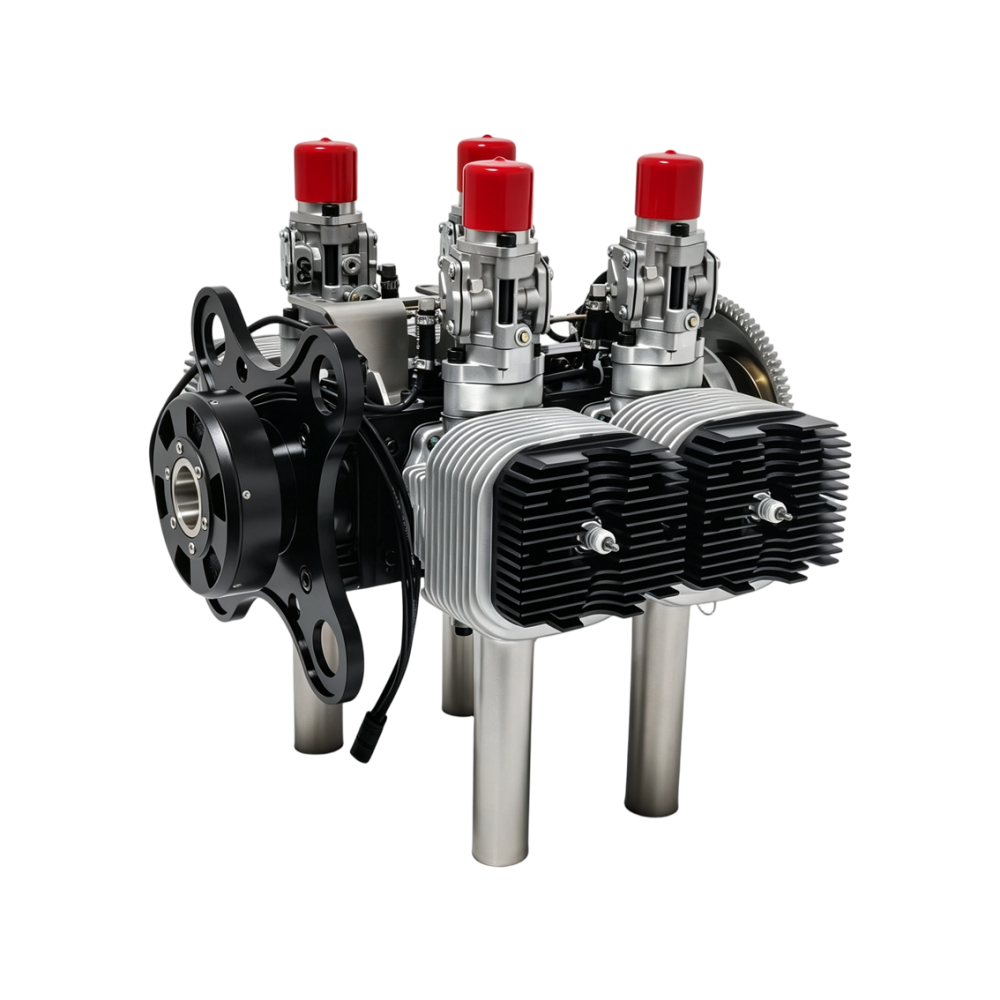 550cc 33KW Two-Cylinder Two-Stroke Gasoline UAV Engine | Aluminum Heavy Duty Drone Power Plant For Fixed Wing Multirotor RC Aircraft